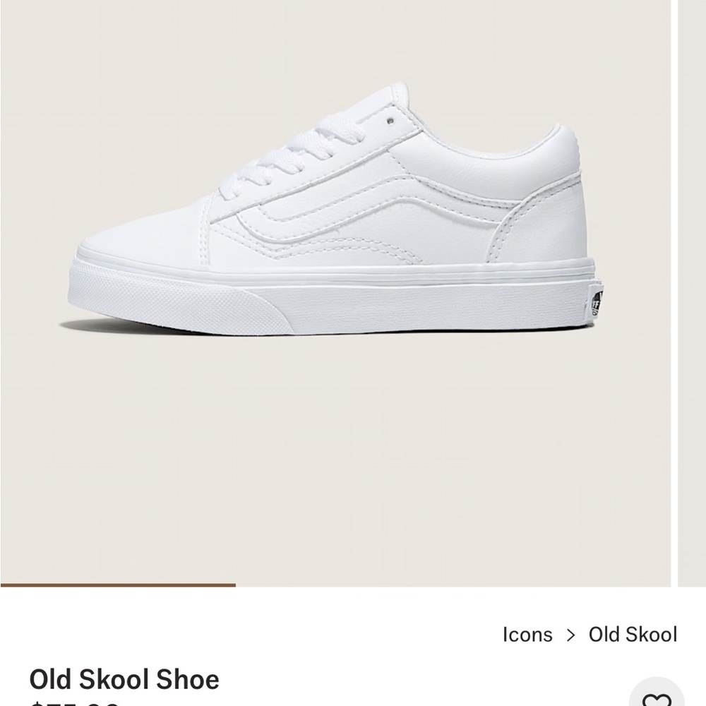 Vans All-White Old Skool Sneakers Women’s 6.5